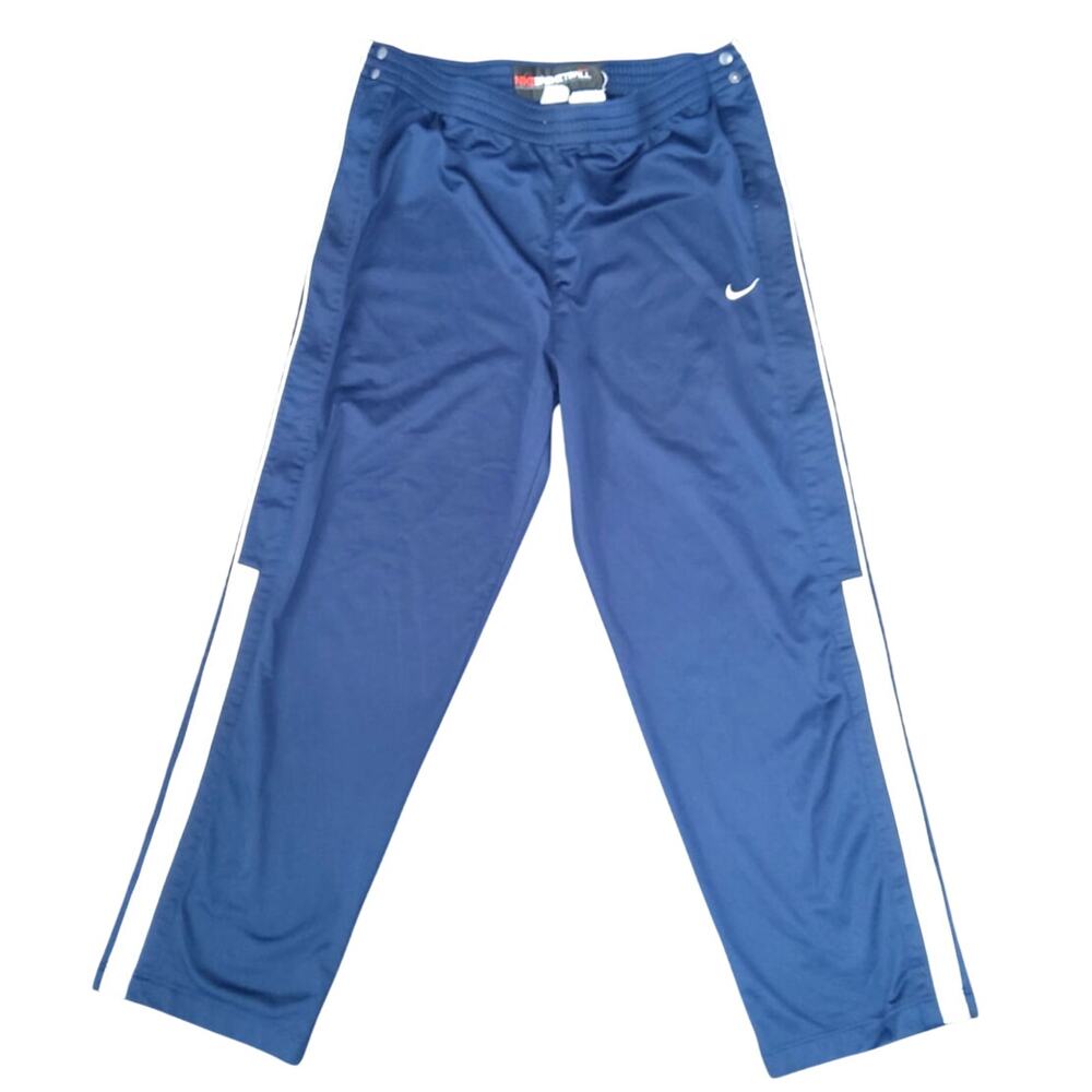 Y2k Nike pull away snap basketball pants navy size L Mens athletic sporty track